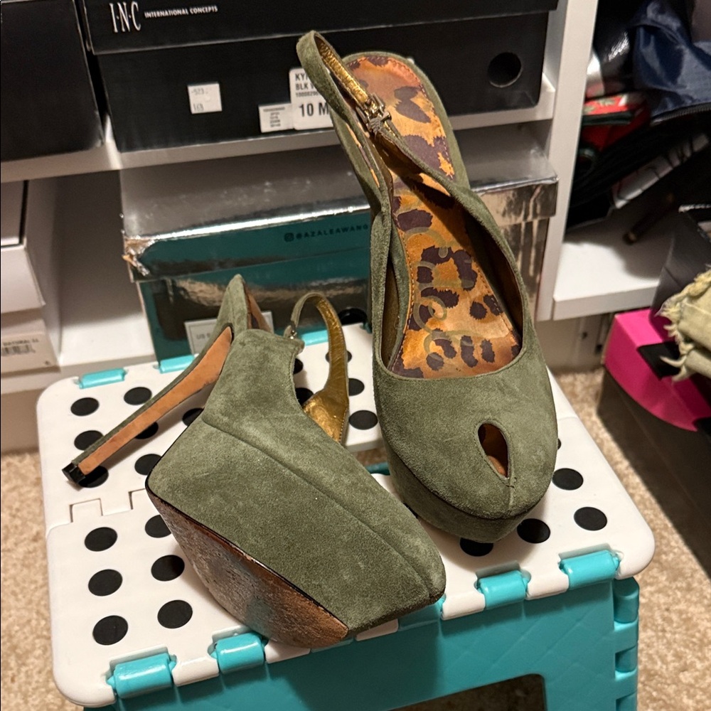Sam Edelman Olive Peep Toe Slingback Heels